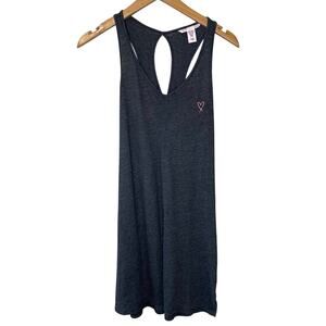 Victoria’s Secret Heather Gray Twisted Racerback Night Gown Mini Sleep Dress Sm